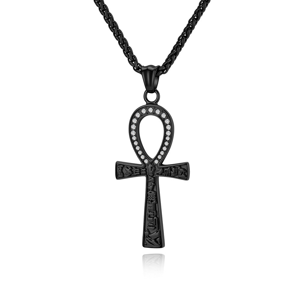 Steel Necklace – Statement Egyptian Anka Cross Necklace With Durable Stainless Steel Finish For Everyday Wear