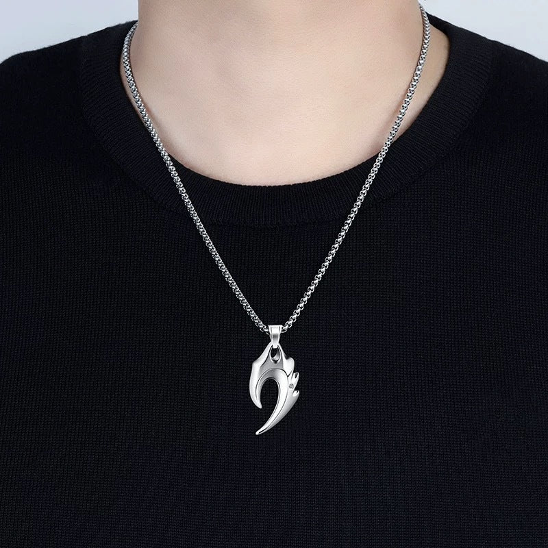 Planderful Titanium Steel Mens Necklace Does Not Fade Durable Minimalist Stainless Steel Pendant Jewelry Gift