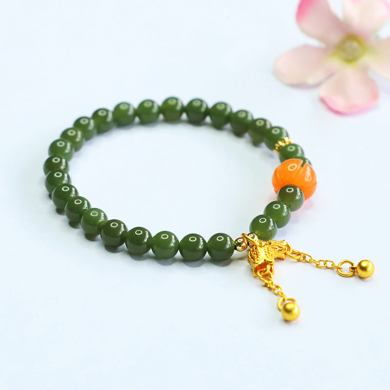 Hetian Jade Lily-of-the-Valley Bracelet