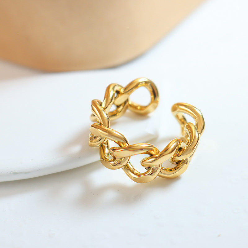 Chic Twist Design Titanium Steel Ring