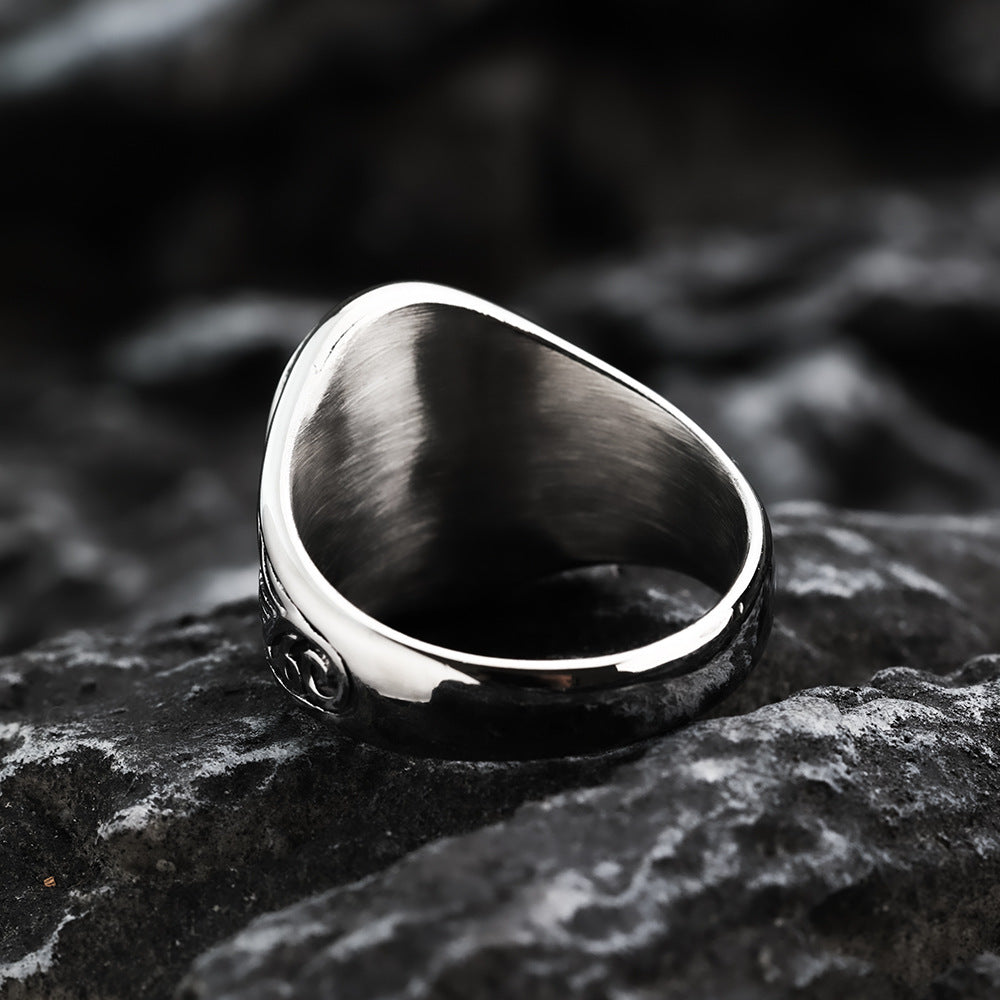 European And American Retro Stainless Steel Men's Ring Personalized Viking Tree Of Life Ring For Men