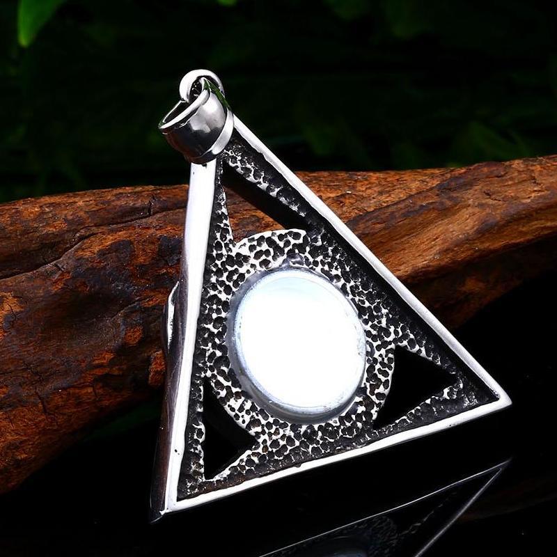 Punk-Inspired Stainless Steel Devil's Eye Evil Hand Pendant for Men – Bold Titanium Steel Jewelry