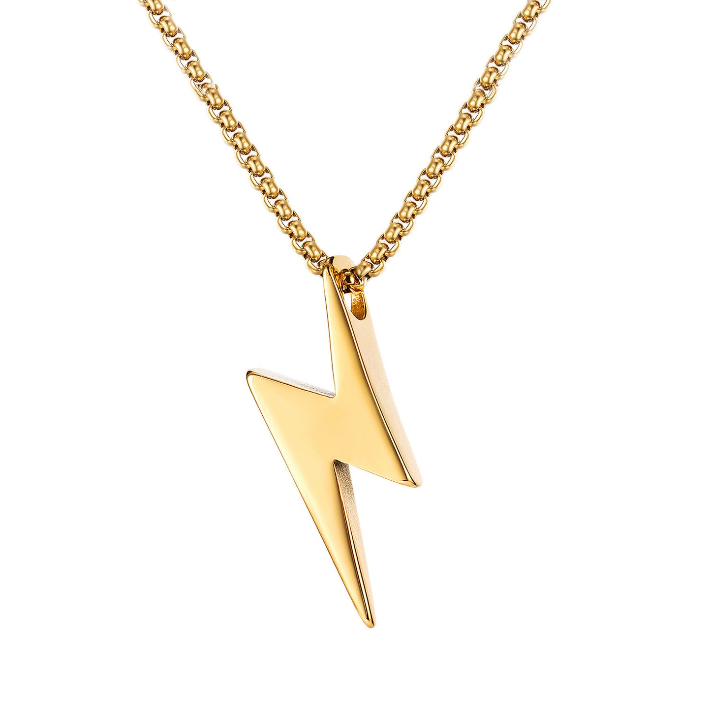 Planderful Steel Necklace Lightning Pendant Hip Hop Style