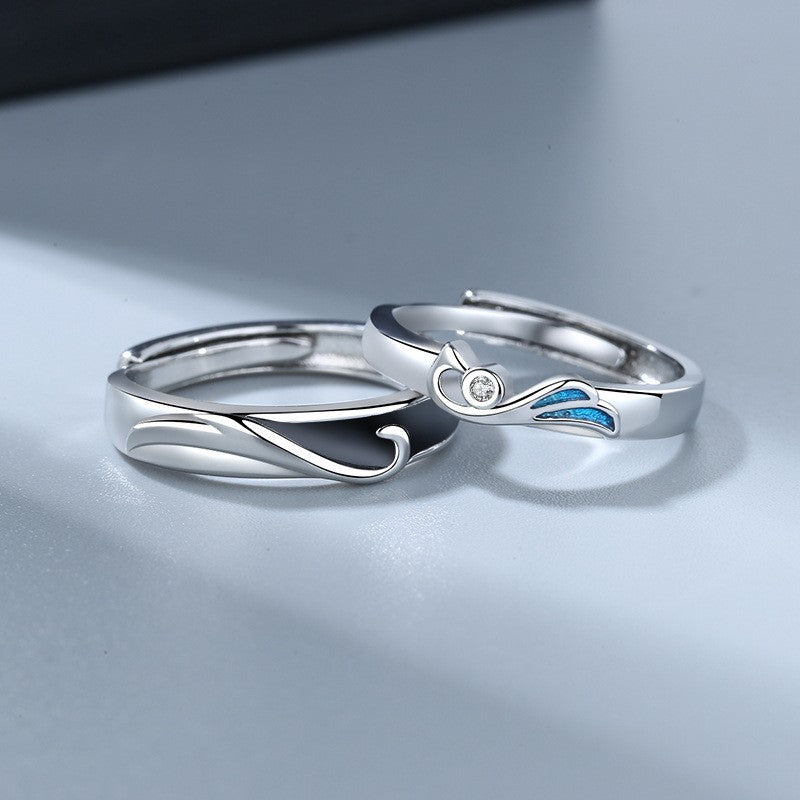 S925 Sterling Silver Phoenix Couple Ring — Adjustable