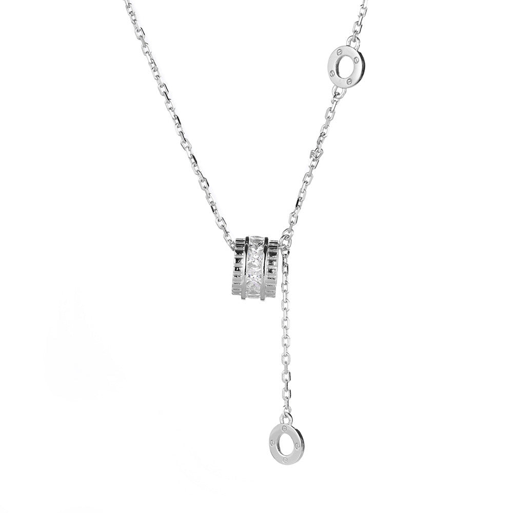 Premium Light Luxury Zircon-Encrusted S925 Sterling Silver Necklace