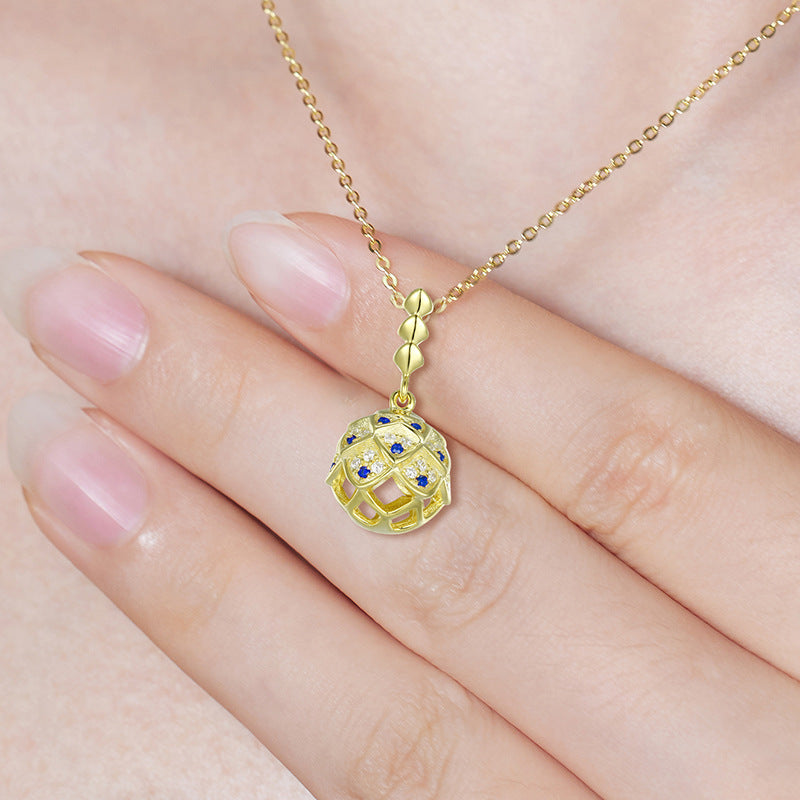 Original S925 Silver Dragon Scale Ball Pendant Necklace