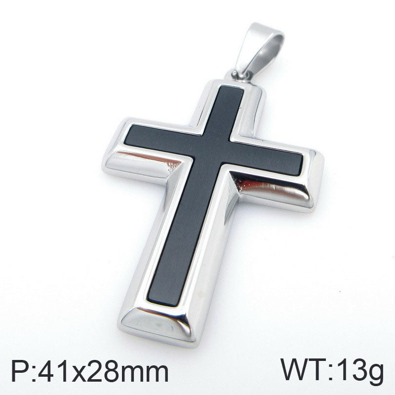 Planderful Stainless Steel Pendant Two Tone Cross Men Retro