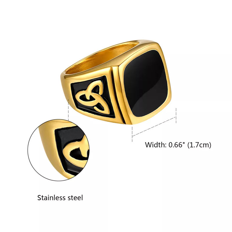 Planderful Titanium Steel Ring Set For Men Unisex Bold Retro Style Protection Statement