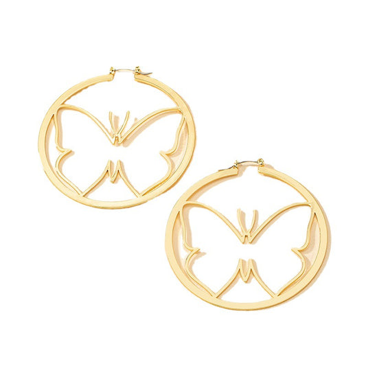 Exaggerated Metal Butterfly Earrings - Vienna Verve Collection