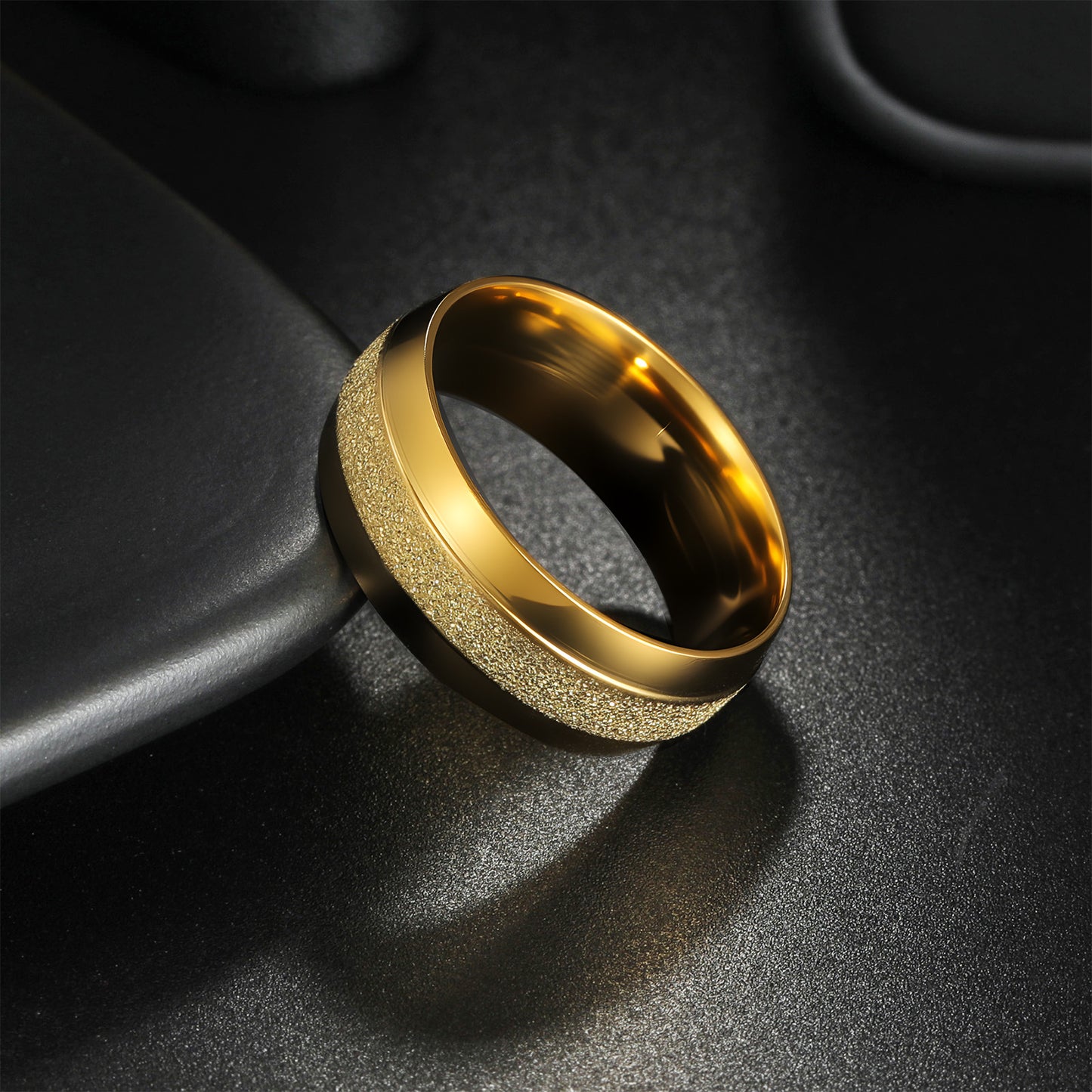 Planderful Everyday Genie Titanium Steel 8mm Matte Ring For Couples Unisex Protective Wedding Band