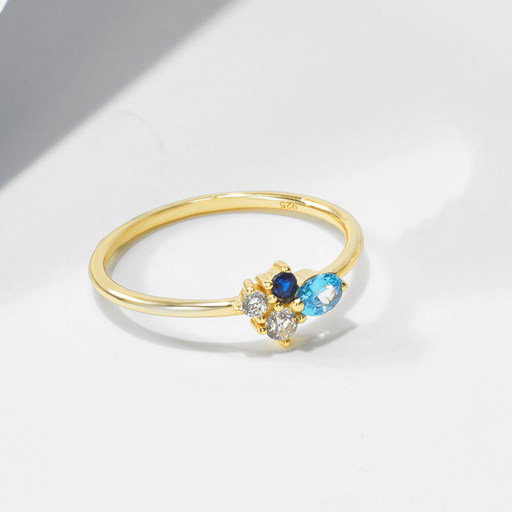 Colored Zircon Sterling Silver Ring Elegant Ring Jewelry