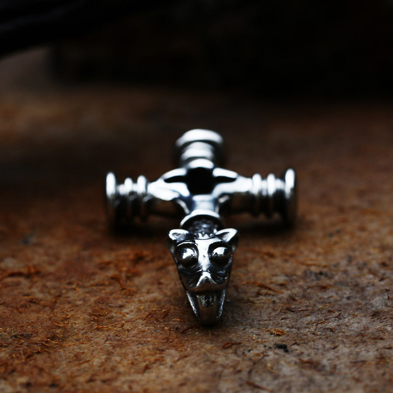 Hollow Cross Pendant – Stainless Steel Dragon Head Pendant Necklace