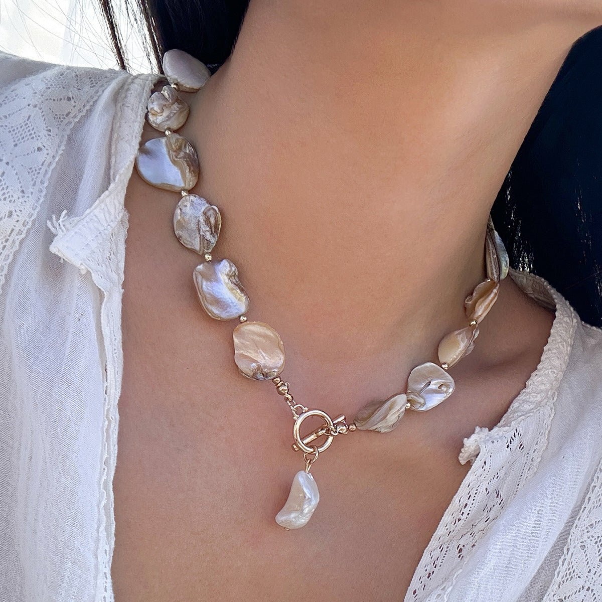 Ocean Wind Shell Piece Starfish Necklace Vacation Irregular Necklace