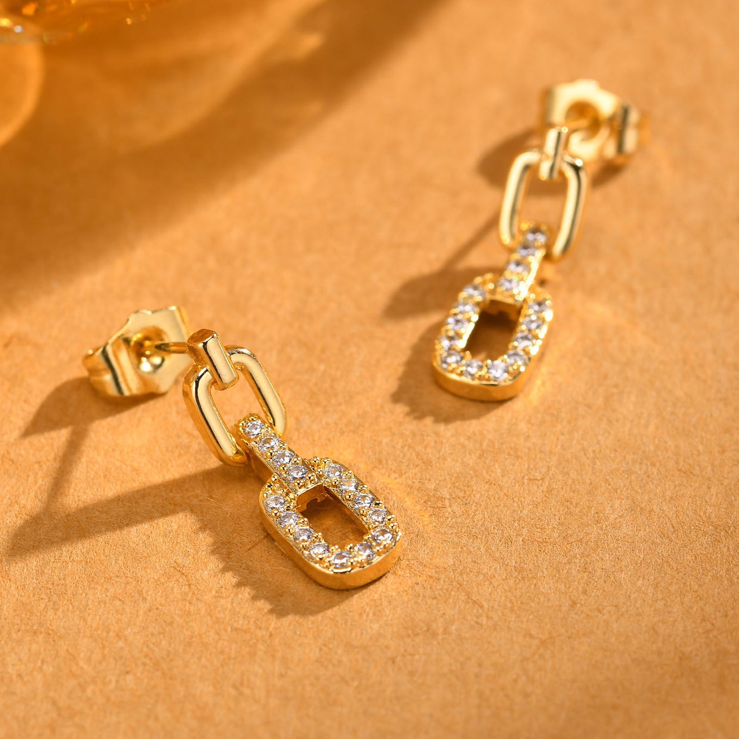 Earrings Zircon Chain Gold Fashion Personality Jewelry Accessories