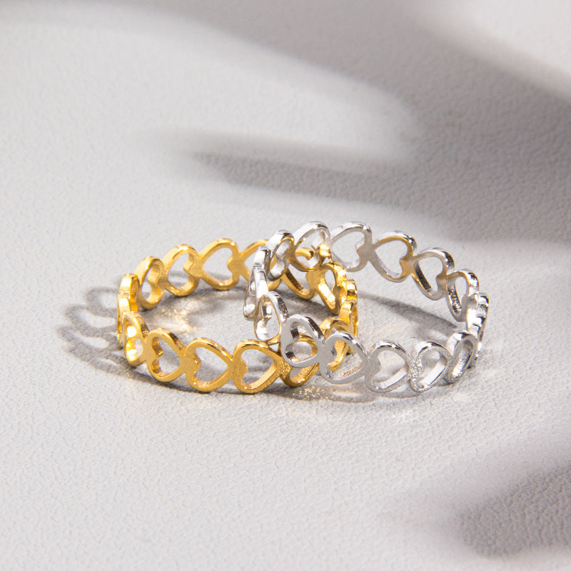 Explosive Hollow Circle Love Ring - Steel Men's Jewelry Wholesale