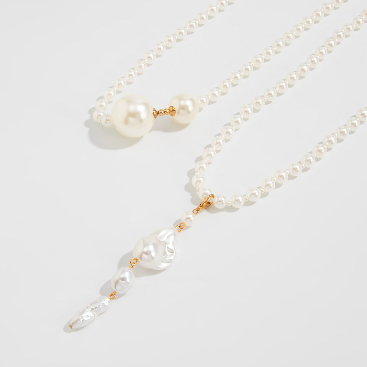 French Pearl-Style Long Bead Necklace Collection
