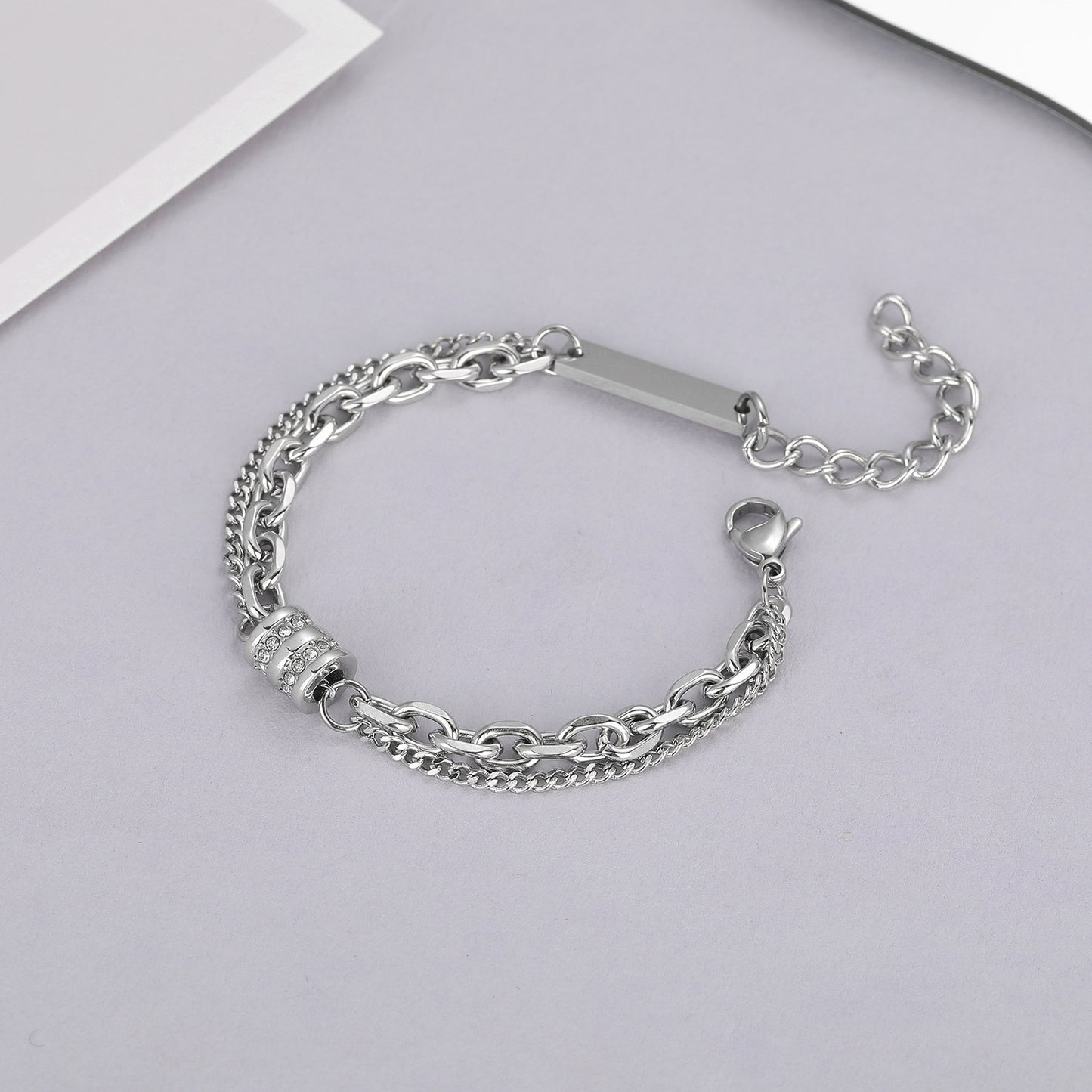 Planderful Jewelry Double Layer Titanium Steel Bracelet For Couples Light Luxury High End Design