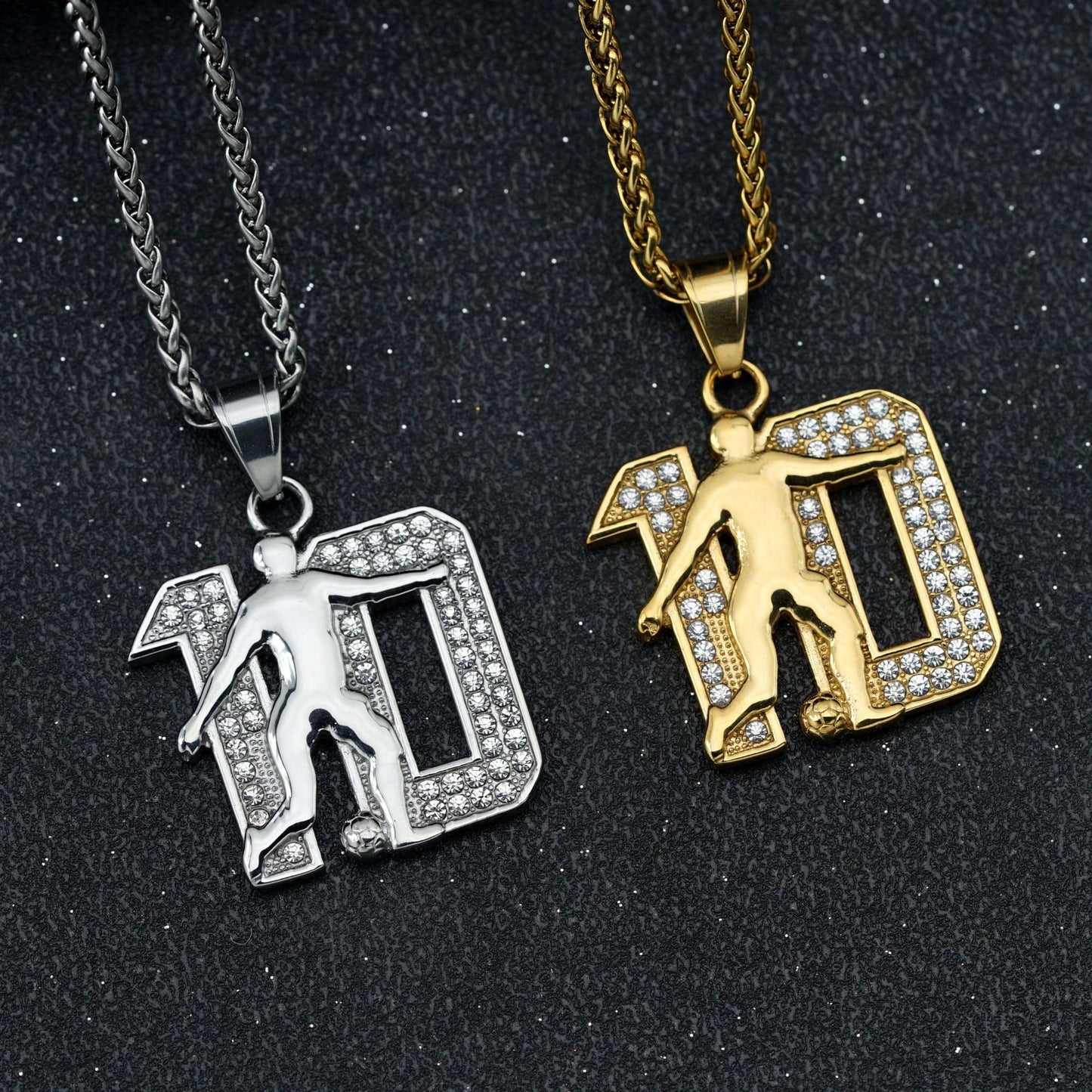 Zircon Necklace – Statement Hip Hop Pendant With Gold Plated Steel 10 For Everyday Genie Collection