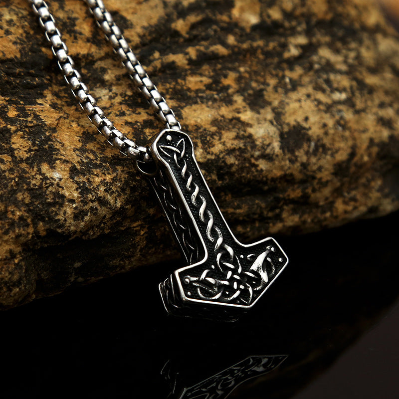 Retro European American Men's Stainless Steel Viking Anchor Pendant
