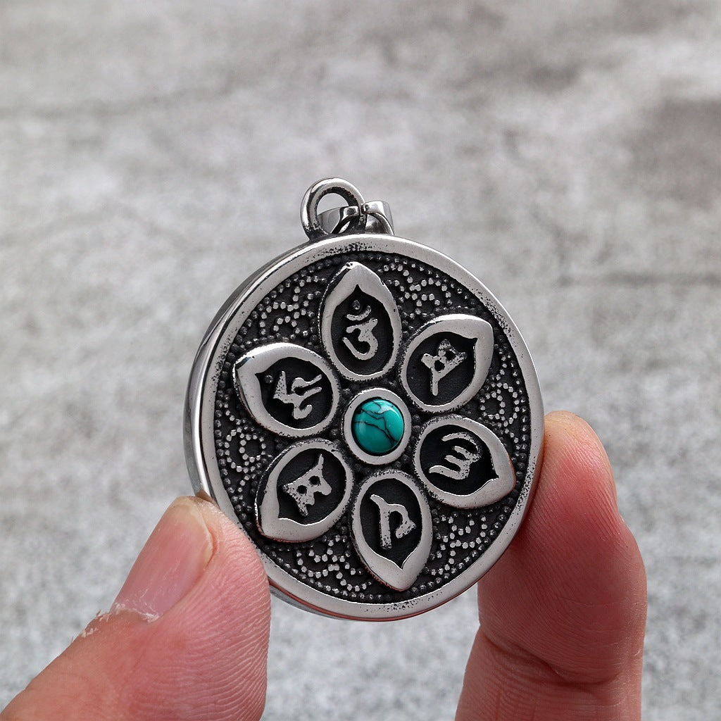Vintage Stainless Steel Pendant Necklace