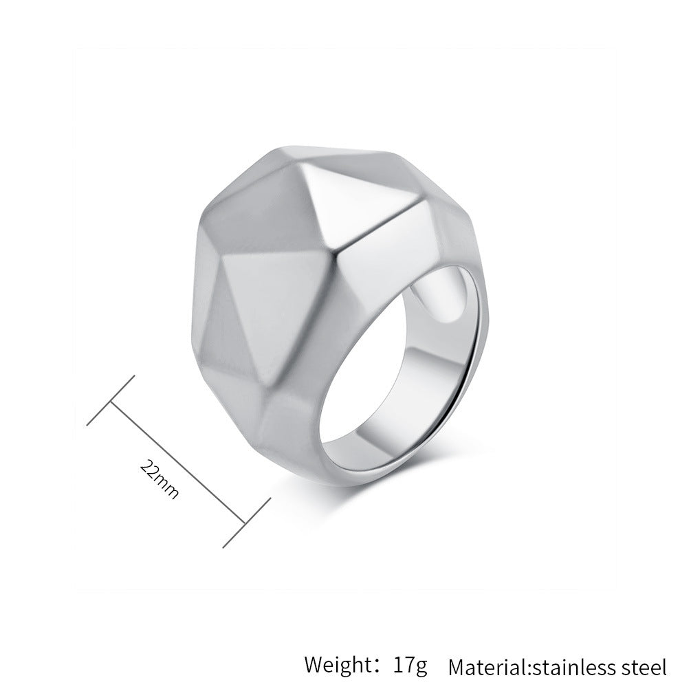 Planderful Geometric Titanium Steel Ring Gold Plated For Unisex Fashion Jewelry Premium Light Luxury