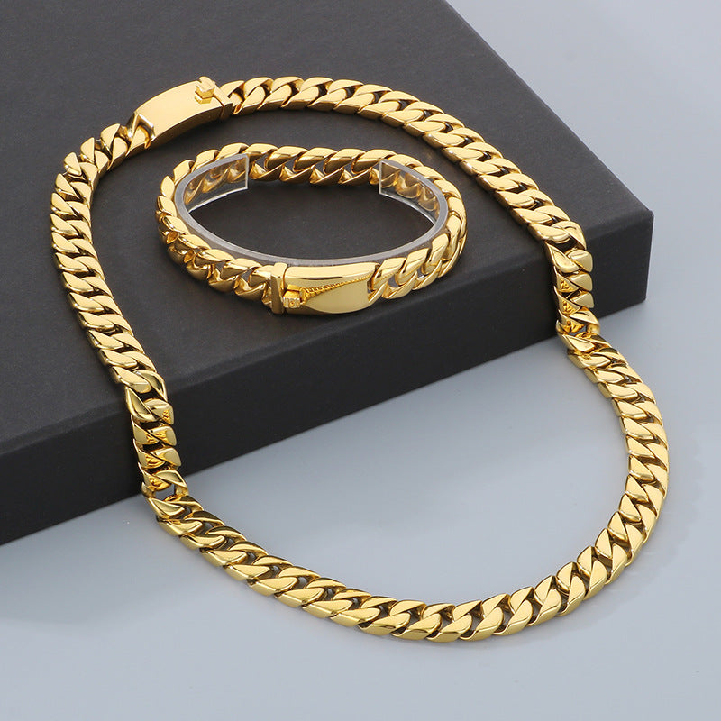 Hipster Dopamine Bracelet And 12mm Cuban Chain For Men