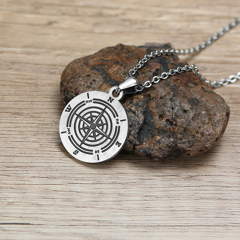 Scripture Compass Stainless Steel Pendant