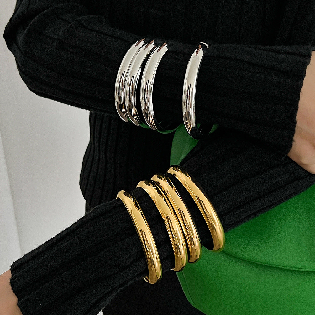 Bracelet Bracelet Retro Glossy Bracelet Set Exaggerated Snake Skin Threaded