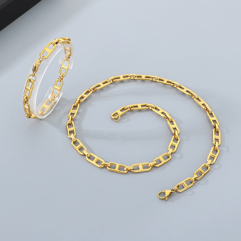 Hipster Hip Hop Japanese Chain Necklace Bracelet For Men