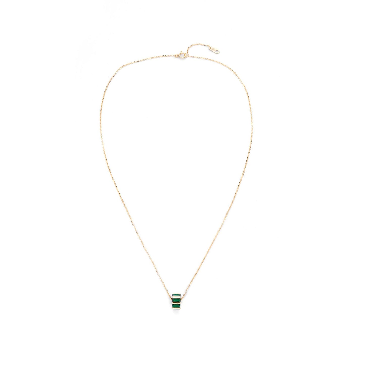 Niche Design Sense Emerald S925 Sterling Silver Necklace