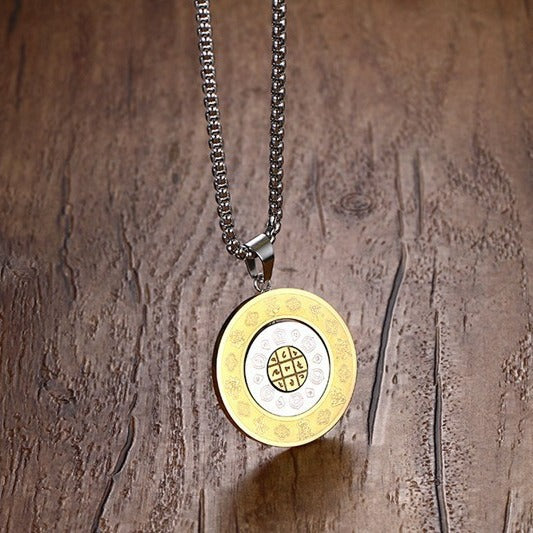 Stainless Steel Rotatable Constellation Pendant Necklace for Men