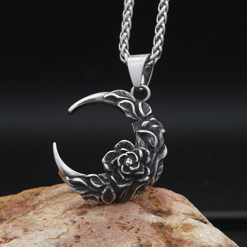 Punk Rose Stainless Steel Men's Pendant Necklace
