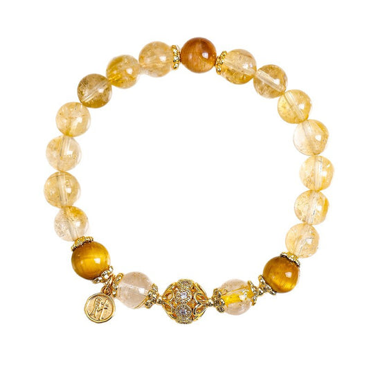 8 mm Tiger Eye & Citrine Bracelet