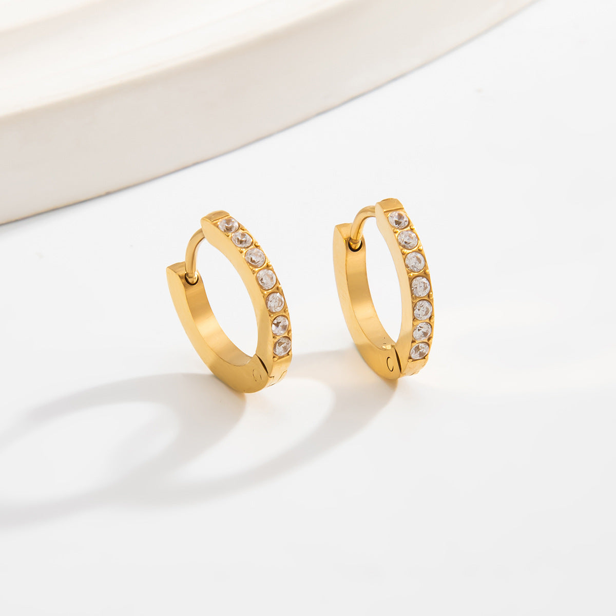 Planderful Vienna Verve Stainless Steel Zircon Water Drop Stud Earrings For Women Versatile Elegant Sparkle