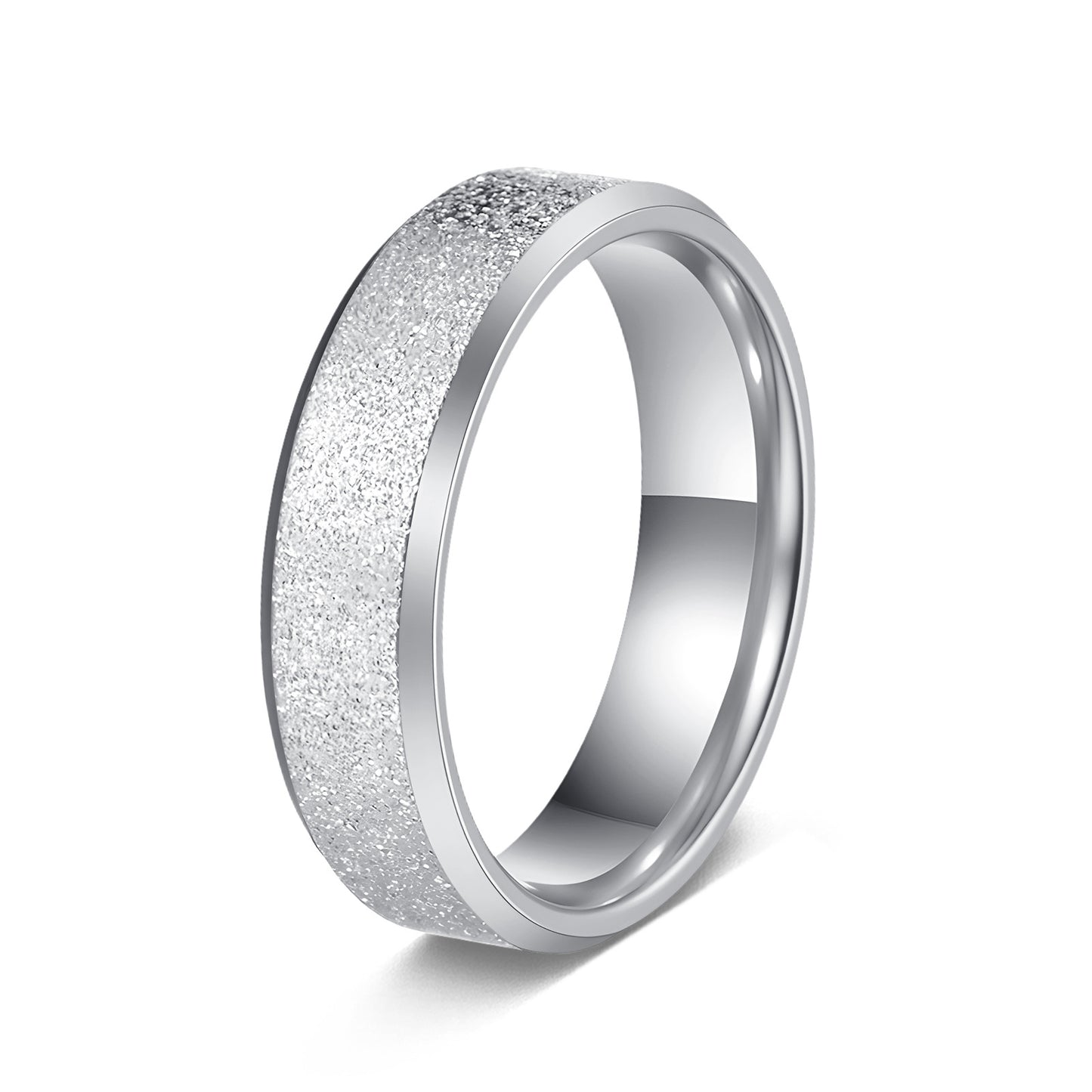 Planderful Matte Stainless Steel Ring 6mm Unisex Everyday Wear Durable Minimalist Design