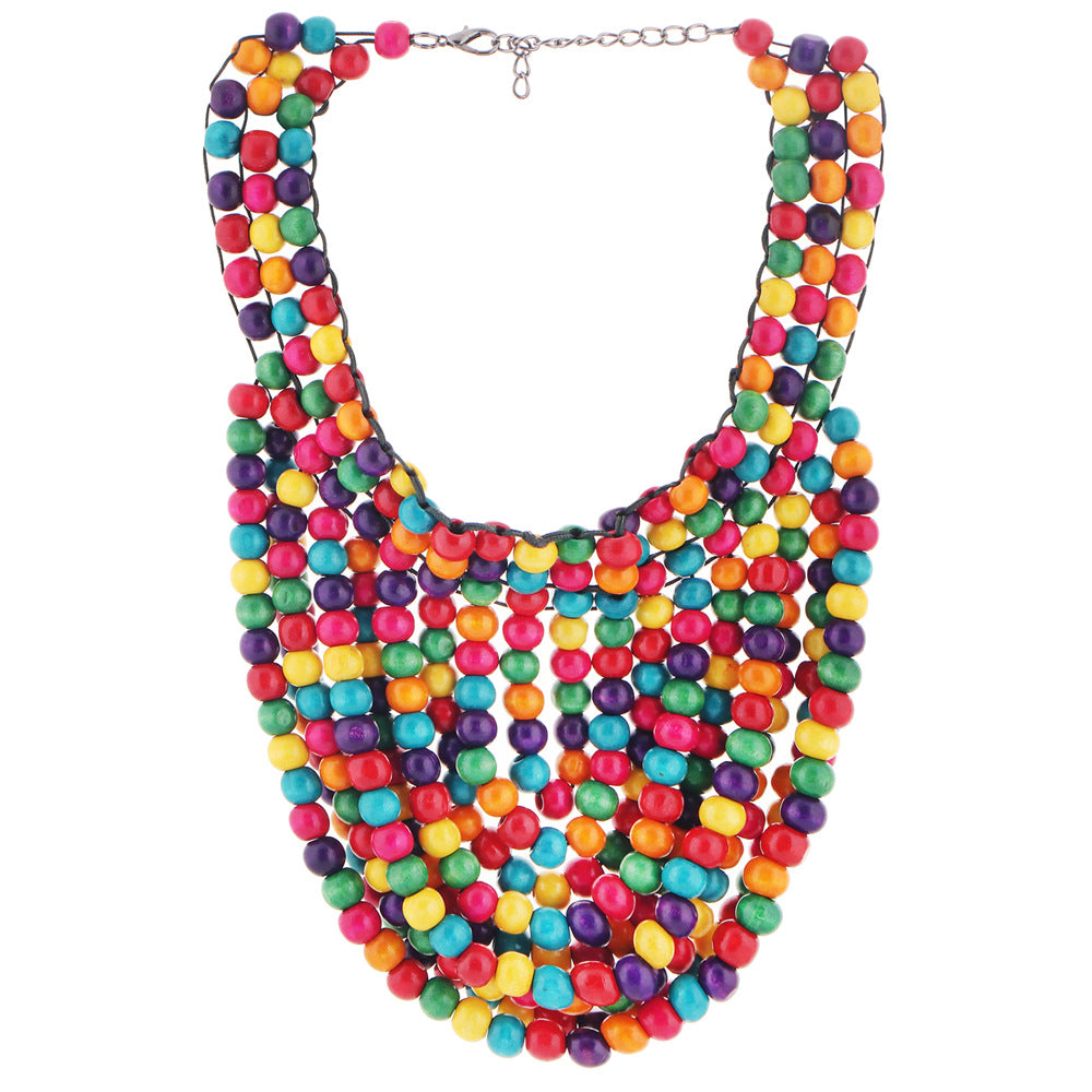 Planderful Savanna Rhythms Necklace Set – Exaggerated Multi-Layer Ethnic Style