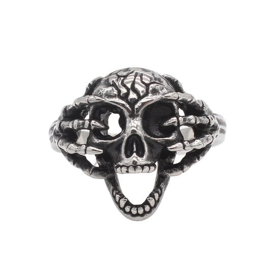 Planderful Jewelry Vintage Skull Ring For Men In Titanium Steel With European American Flair And Modern Edge