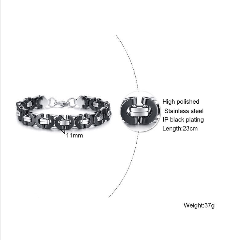 Square Byzantine Gold Foreign Stainless Steel Bracelet for Men