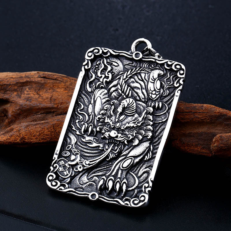 Retro Unicorn Koi Titanium Steel Pendant for Men - Cross-Border European and American Design