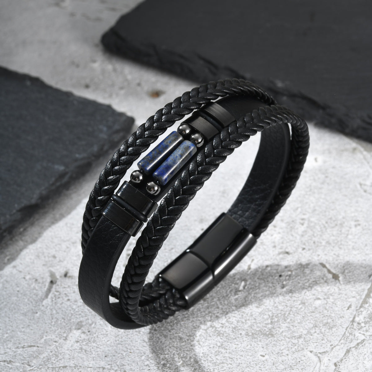 Lapis Lazuli Stainless Steel Bracelet