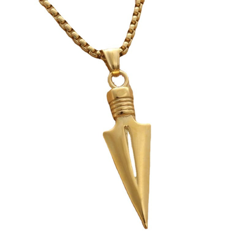Punk Arrow Pendant Necklace for Men - Titanium Steel Dart Design by Planderful