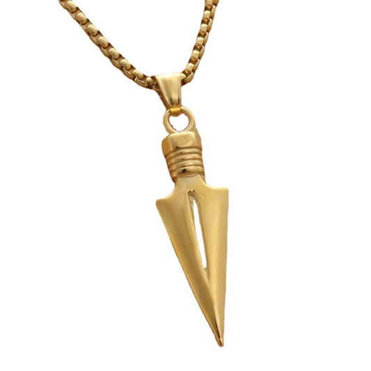 Punk Arrow Pendant Necklace for Men - Titanium Steel Dart Design by Planderful