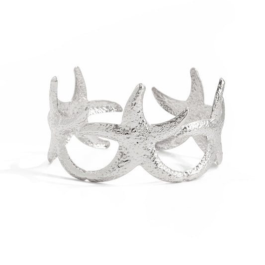 Planderful Vienna Verve Starfish Open Arm Bracelet For Women Ocean Breeze Beach Jewelry Statement