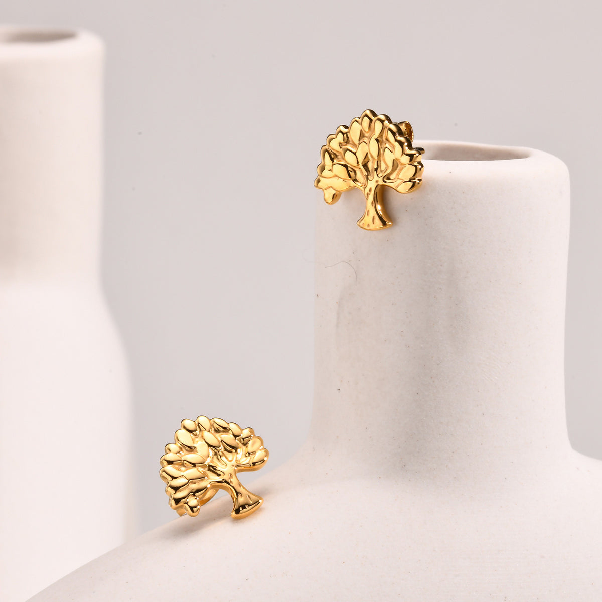 Sculptural Gold-Tone Stainless Steel Earrings