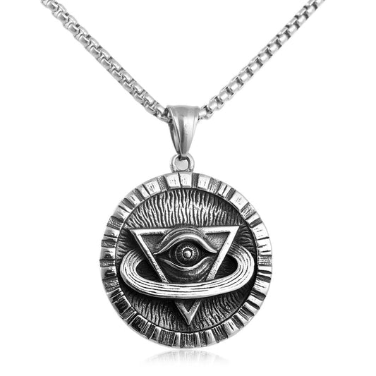 European And American Stainless Steel Universe Round Pendant