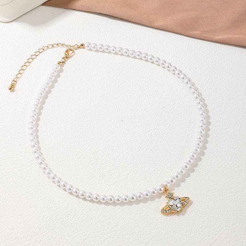 Retro Pearl Planet Necklace from Vienna Verve Collection