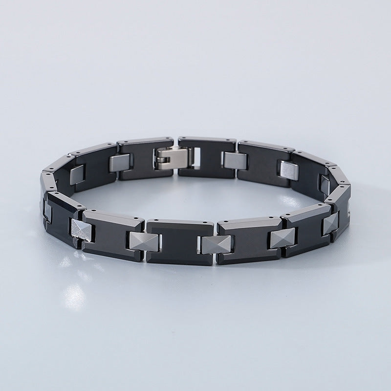Planderful Tungsten Steel Bracelet For Men Cross Buckle