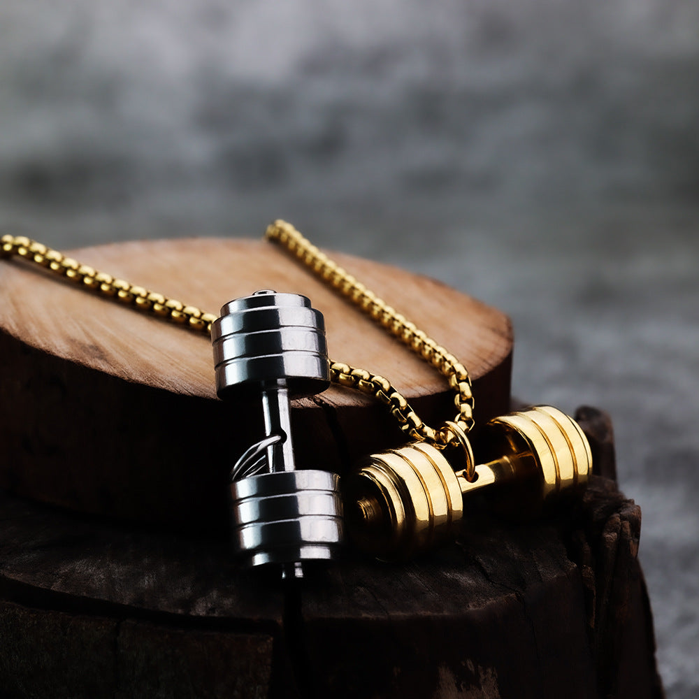 Cross-Border New Products Pendant Fitness Barbell Jewelry