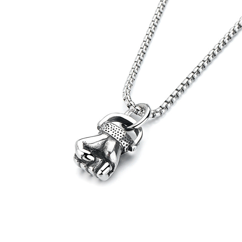 Steel Necklace – Statement Punk Pendant
