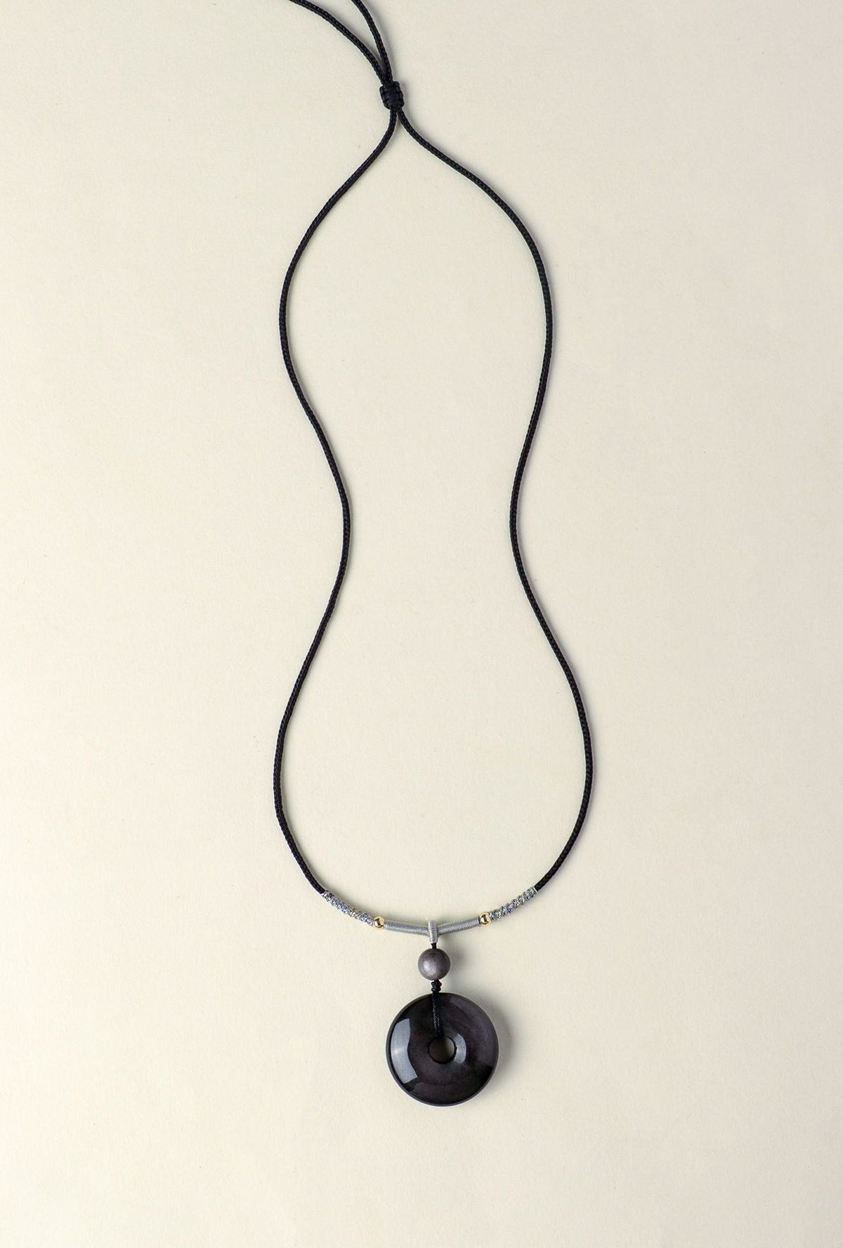 Rose Quartz Obsidian Crystal Peace Buckle Heart Pendant Necklace